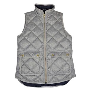 J. Crew Excursion Diamond Quilted‎ Puffer Down Vest Gray XS
